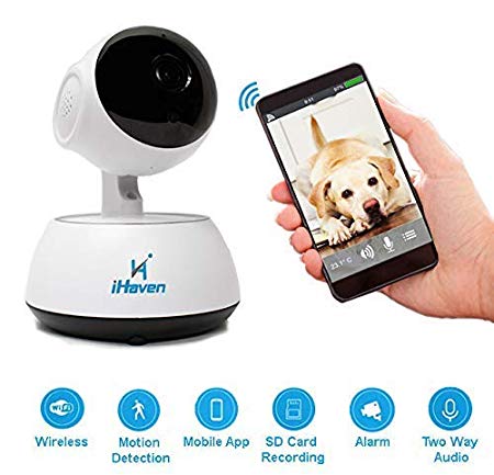 iHaven Pet Cam Wifi Camera Indoor with App Monitor Cat Dog Cameras for Home Baby Video Monitors Security CCTV Wireless Smart Alert System to Phone Pan/Tilt Night Vision 2-Way Audio iPhone/Android/PC