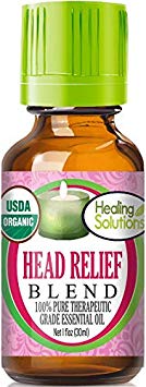 Organic Head Relief Blend Essential Oil (100% Pure - USDA Certified Organic) Best Therapeutic Grade Essential Oil - 30ml
