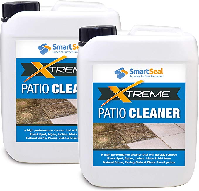 Smartseal Patio Clean Xtreme 5L *BUY 1, GET ONE LESS THAN HALF PRICE!* Powerful, Concentrated Patio Cleaner & Black Mould Spot Remover for Natural Stone, Block & Paving Slabs, Concrete, Flagstones,