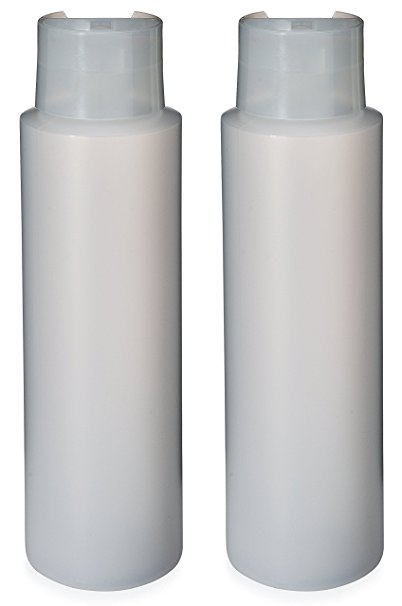 2 Pack Refillable 16 Ounce HDPE Squeeze Bottles With "Stand On The Cap" Dispenser Tops--Great For Lotions, Shampoos, Conditioners and Massage Oils From Earth's Essentials (TRANSLUCENT CAP)