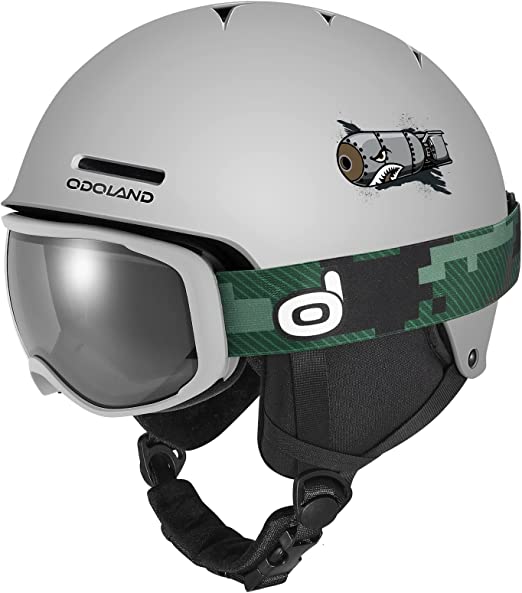 Odoland Kids Ski Helmet, Snow Helmet with Ski Goggles, Shockproof, Windproof, Safety Snow Sports Helmets and Protective Goggles for Boys Girls and Youth