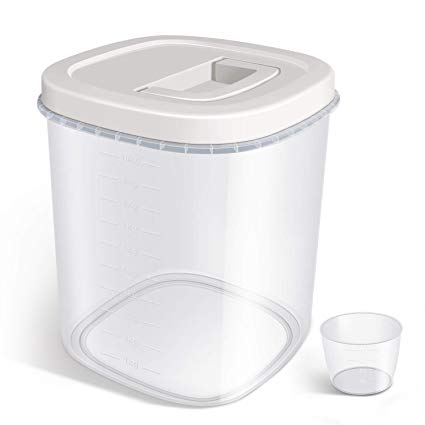 Airtight Food Storage Container - 20 Lbs Rice Container Bin with Measuring Cup - Cereal Container Dispenser for Rice Flour Storage, Kitchen Pantry Organization