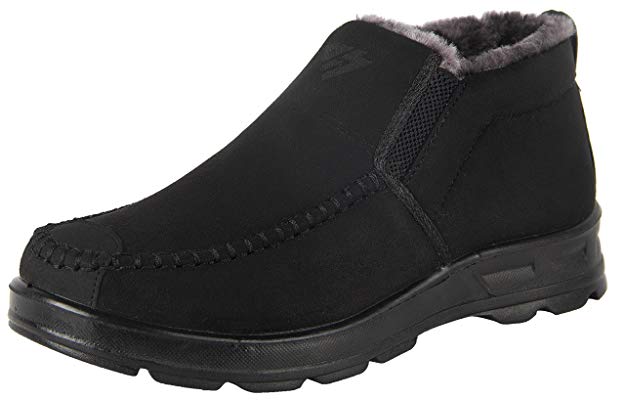 iLoveSIA Men's Warm Fur Lining Winter Outdoor Casual Snow Ankle Boots