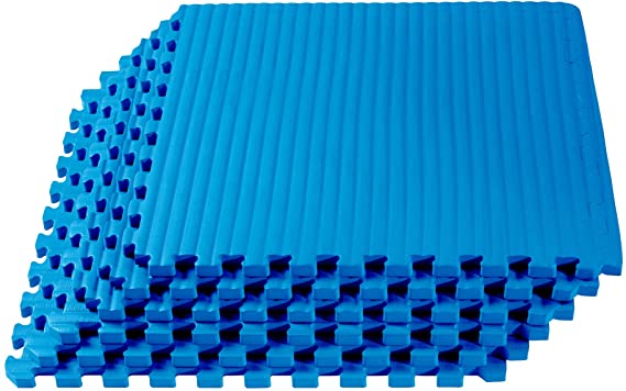 We Sell Mats 3/4 Inch Thick Martial Arts EVA Foam Exercise Mat, Tatami Pattern, Interlocking Floor Tiles for Home Gym, MMA, Anti-Fatigue Mats, 24 in x 24 in