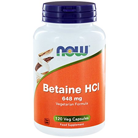 Betaine HCl 648 mg with 150 mg Pepsin 120 Veg Capsules