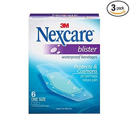 Nexcare Blister Waterproof Bandages, One Size 6 ea (Pack of 3)