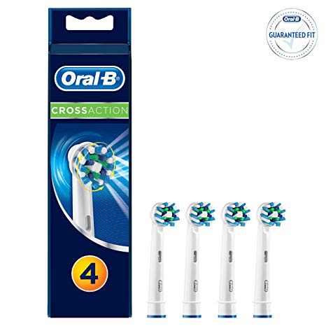 Oral-B Braun CrossAction Replacement Rechargeable Toothbrush Heads - (Pack of 4 Refills)