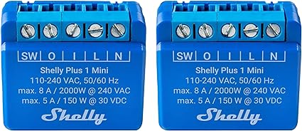 SHELLY WLAN-Schaltaktor Plus 1 Mini, max. 8 A, 1 Kanal, Bluetooth, UP, 2 Stück