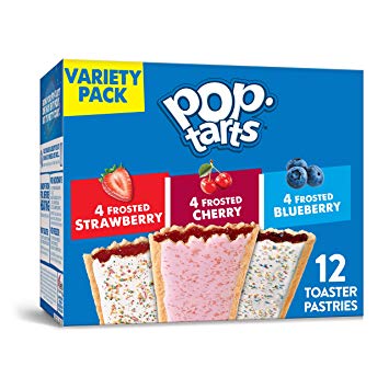 Kellogg's Pop-Tarts Variety Pack - Toaster Pastries for Kids, Frosted Strawberry, Frosted Blueberry, Frosted Cherry (12 Count)