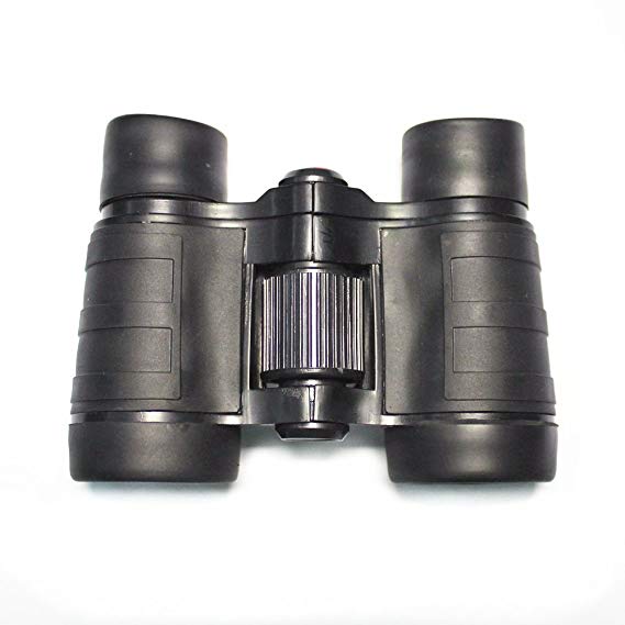 VanFn Toy Binoculars, Rubber 4x30mm Adjustable Mini Lightweight Binoculars for Kids, Compact Binoculars for Childrens Outdoor Camping, Telescope Toys, Children Educational Gifts (Black)