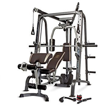 Marcy MD-9010G Home Gym Smith Machine with Weight Bench