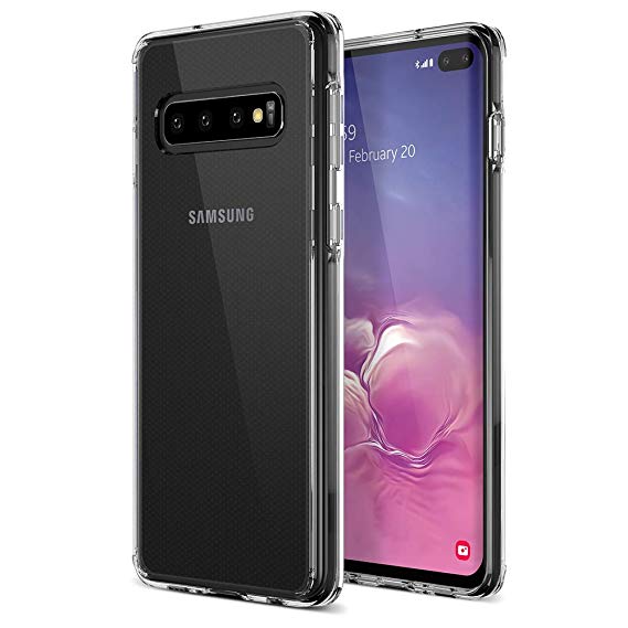 Trianium Clarium Case Designed for Galaxy S10 Plus Case (2019) - Clear TPU Cushion/Hybrid Rigid Back Plate/Reinforced Corner Protection Cover for Samsung Galaxy S10  / S10Plus Phone