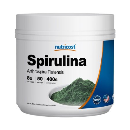 Nutricost Spirulina Powder 400 Grams - Pure Spirulina Powder 8000mg Per Serving 50 Servings - High Quality Spirulina