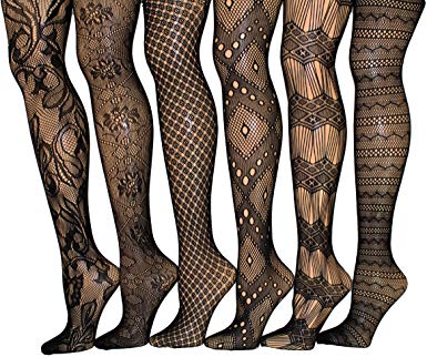 Frenchic Fishnet Women's Lace Stockings Tights Sexy Pantyhose Extended Sizes (Pack of 6) …