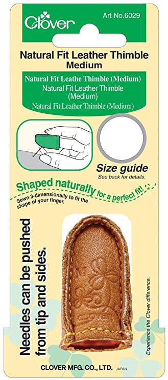 Clover Natural Fit Leather Thimble-Medium