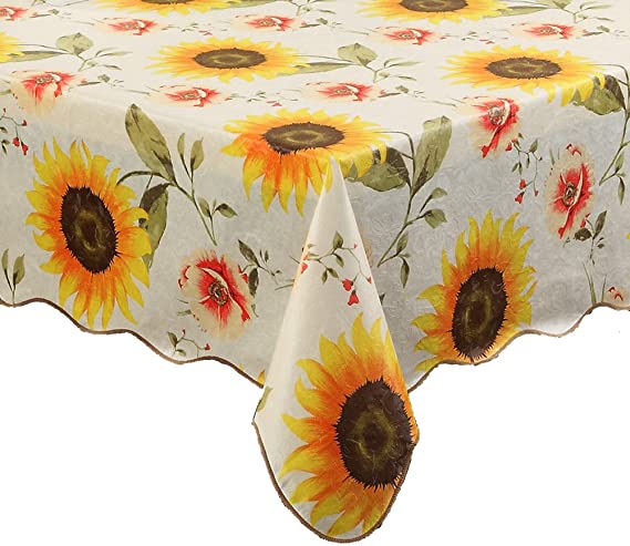 Artisan Flair AF6090-001 Sunflower Indoor Outdoor Vinyl Tablecloth Oblong(Rectangle)-60" x 90"