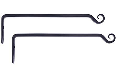 Gray Bunny GB-6834B Hand Forged Straight Hook, 15 Inch, Black, 2-Pack, for Bird Feeders, Planters, Lanterns, Wind Chimes, As Wall Brackets and More!