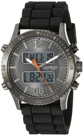 Caravelle New York Watches Mens Digital Chronograph Silicone Band Watch