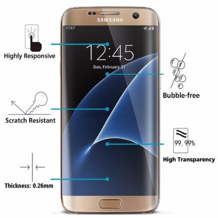 Everyday Gears Samsung Galaxy S7 Edge BEST PREMIUM QUALITY ULTRATHIN SCREEN PROTECTOR[CASE FRIENDLY] ,CURVED EDGE to EDGE ,FULL COVERAGE , EASY INSTALLATION,ANTI-SCRATCH, ANTI-FINGERPRINT, BUBBLE FREE