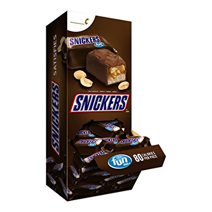 SNICKERS Fun Size Chocolate Candy Bars Changemaker Display 54-Ounce 90-Piece Box
