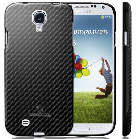 Caseology Samsung Galaxy S4 Case Carbon Fiber Hybrid Premium Twill Weave Shock Absorbent Cover Black