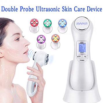 6 in 1 RF Machine EMS Face Massger 5 Colors Light Radio Frequency Skin Tightening Device Deep Cleanse Vibration Beauty Tools