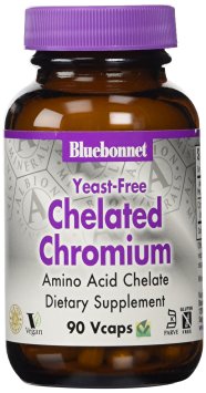 BlueBonnet Albion Yeast-free Chelated Chromium Vegetarian Capsules, 200 mcg, 90 Count