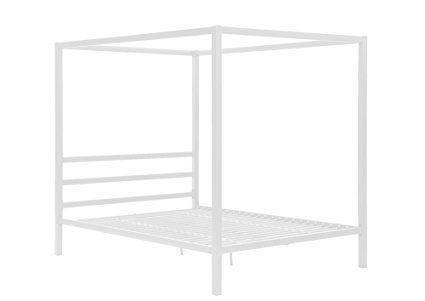 DHP Modern Canopy White Metal Bed, Queen