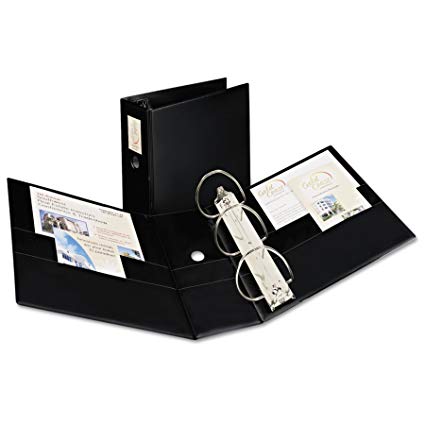 Avery Durable Binder, 5" One Touch Rings, 1,050-Sheet Capacity, Label Holder, DuraHinge, Black (08901)