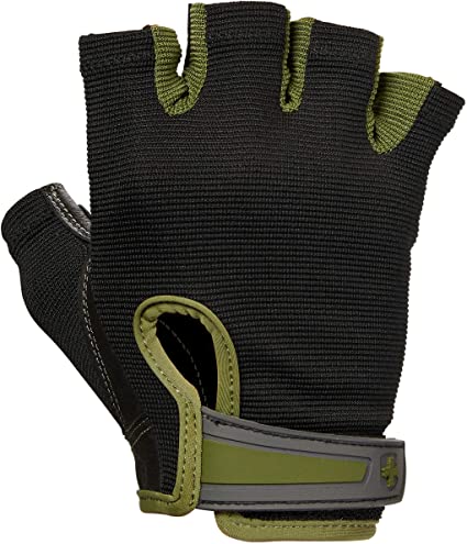 Harbinger Power Non-Wristwrap Weightlifting Gloves with StretchBack Mesh and Leather Palm