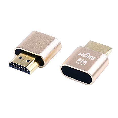 DTECH HDMI Dummy Plug 4K Display Emulator Compatible with Windows Mac OSX Linux (fit-Headless, 2 Pack)