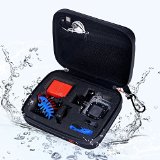 SHINEDA Medium Water Resistant Case for GoPro Hero 4 Hero 3 Hero 3 Camera and Accessories