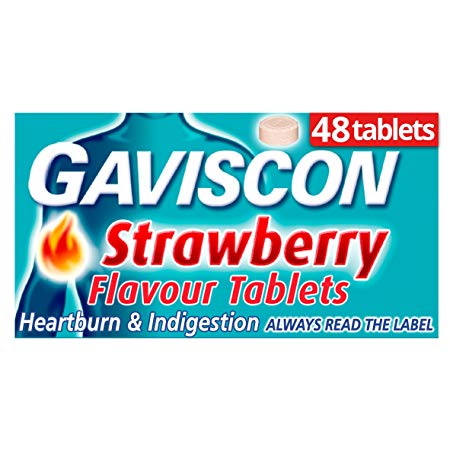 Gaviscon Heartburn and Indigestion Strawberry Tablets, Pack of 48