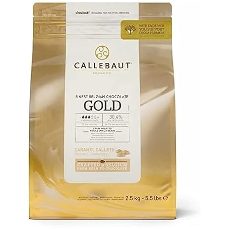 Callebaut Finest Belgian Gold Chocolate With 30.4% Cacao And 28.3% Milk, 88.16 Oz