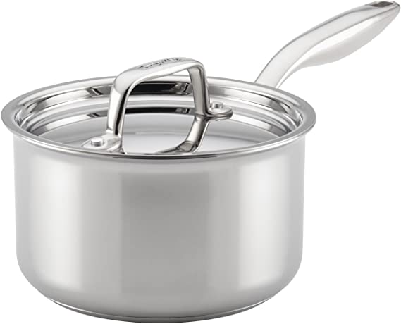 Breville Thermal Pro Stainless Steel Sauce Pan/Saucepan with Lid, 2 Quart, Silver