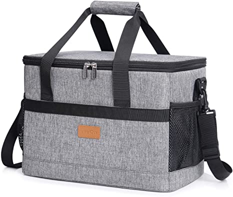 Lifewit Cooler Bag 20/30/40L，Collapsible and Insulated Large Lunch Bag Leakproof Soft Cooler Portable Tote for Camping/BBQ/Family Outdoor Activities, Grey