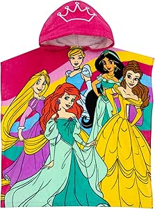 Disney Beach Towel | Girls Towel Poncho | Hooded Princess Beach Towel | Kids' Bath Towels | Pink One Size