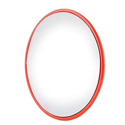 Traffic Mirror Wide Angle Driveway Road Security Convex PC Mirror Indoor Outdoor Road Traffic Mirror with Mounting Hardware Accessories for Road Safety and Shop Security(45cm / 18in)