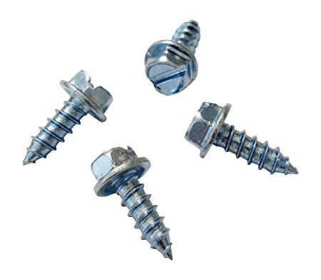 License Plate Screws for Securing License Plates, Frames, and Covers on Domestic Cars and Trucks (Blue Zinc Plated)