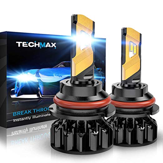 TECHMAX 9007 LED Headlight Bulb,360 Degree Adjustable Beam Angle Cree Chips 12000Lm 6500K Xenon White Extremely Bright HB5 Conversion Kit of 2