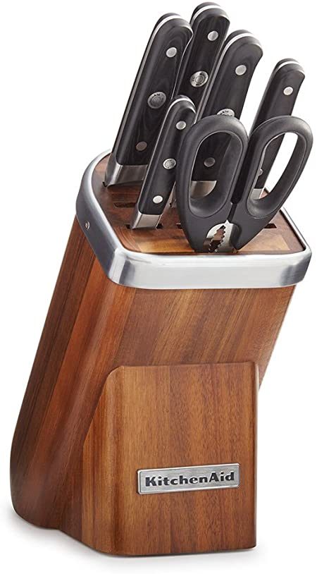 KitchenAid KKFMA07AA Professional Series 7 Piece Cutlery Set - Acacia Wood