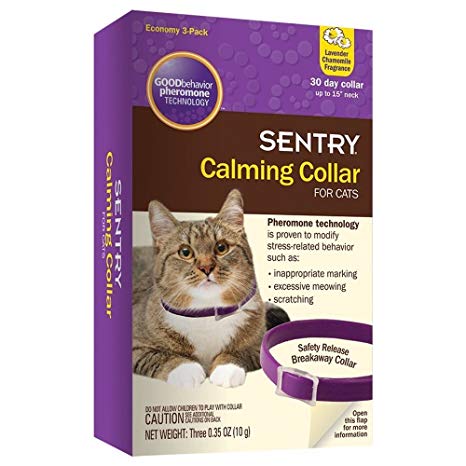 3-Pack Sentry Calming Collar for Cats, New, Free Shipping
