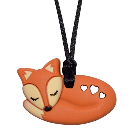 Munchables Fox Chew Necklace - Sensory Chewable Necklace (Brown)