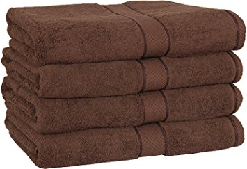 Utopia Towels 30x56 Inches Luxury Cotton Bath Towels, 4 Pack, Dark Brown
