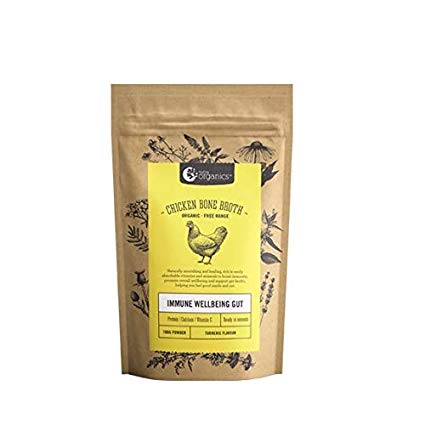 Organic Powdered Chicken Bone Broth with Turmeric - Packed with Vitamins D, B and Zinc to support immunity - Gluten Free, Paleo and Keto friendly - 3.52 oz