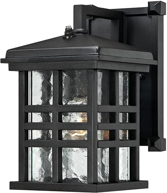 Westinghouse 6204500 Caliste 1 Light Outdoor Wall Lantern with Dusk to Dawn Sensor, Textured Black