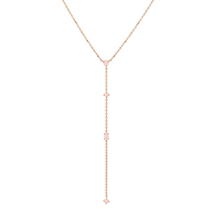 PAVOI 14K Gold Plated Lariat Necklace Pendant with Created Opal Necklace for Women