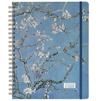 2020 Planner - 2020 Weekly & Monthly Planner Jan - Dec with Flexible Hardcover, 11.3" x 9.2", Strong Twin- Wire Binding, 12 Monthly Tabs, Two- Side Inner Pocket, Elastic Closure