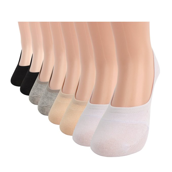 Womens Basic 3 to 8 Pack Casual Fashion No Show Liner Fake Peds Foot Socks Non Slip
