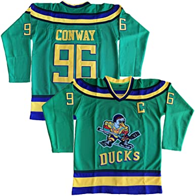 Charlie Conway #96 Mighty Ducks Movie Hockey Jersey White Green